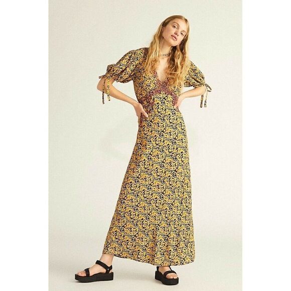 NEW FREE PEOPLE MODLY IN LOVE PRINTED MAXI DRESS - Picture 1 of 4
